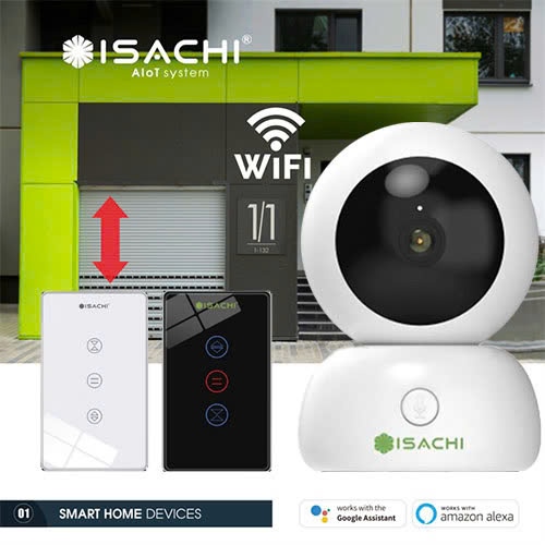 Combo camera điều khiển cửa cuốn thông minh ISACHI - Bộ