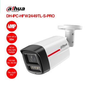 Camera Dahua IPC HFW2449TL-S-PRO Wiz Color 4.0Mpx - Cái Camera Dahua IPC HFW2449TL-S-PRO Wiz Color 4.0Mpx - Cái