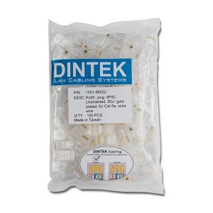 Đầu mạng RJ45 DINTEK CAT5e mạ vàng (1501-88052) - Bịch Đầu mạng RJ45 DINTEK CAT5e mạ vàng (1501-88052) - Bịch