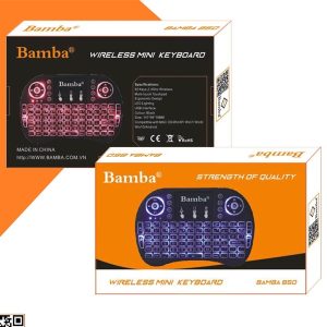 Bàn phím không dây mini Bamba B50 (Có Led dùng cho Android TV Box, Smart TV, Laptop) - Cái