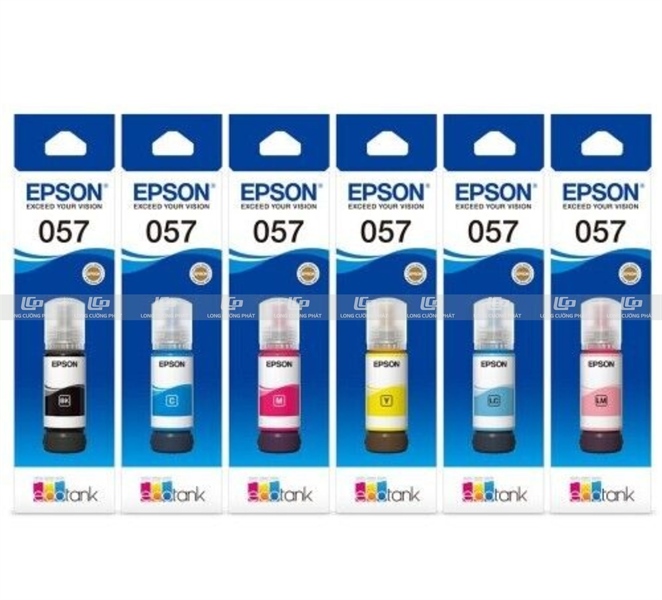 Mực in phun màu Epson 057 6 màu chính hãng dùng cho máy L18050/L8050 - Chai