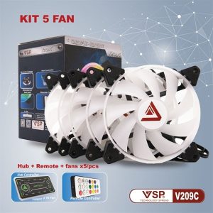 Bộ Kit 5 fan case VSP V209C Led ARGB (1 Hub/ 1 Remote/ 5C Fan) - Bộ Bộ Kit 5 fan case VSP V209C Led ARGB (1 Hub/ 1 Remote/ 5C Fan) - Bộ