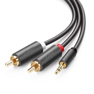 Cáp Audio 3.5mm to RCA (hoa sen) mạ vàng dài 10 mét Ugreen 10514 - Mét Cáp Audio 3.5mm to RCA (hoa sen) mạ vàng dài 10 mét Ugreen 10514 - Mét