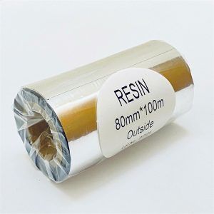Ribbon mực Resin 80mm x 100m in tem vàng PVC, PET, MZ - Cuộn