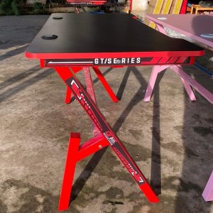 Bàn chữ K đỏ, mặt gỗ đen - Cái