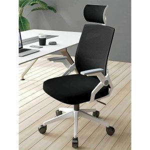 Ghế Gaming xoay tựa đầu TMS04 (khung trắng, vải đen) - Cái Ghế Gaming xoay tựa đầu TMS04 (khung trắng, vải đen) - Cái
