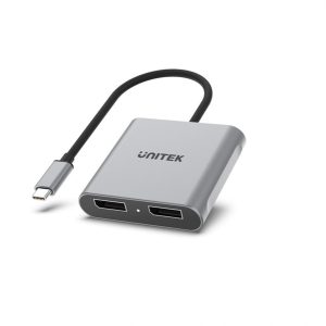 Cáp chuyển đổi USB Type-C to 2 DisplayPort DP 1.4 Unitek (xuất hình riêng biệt trên Windows) - Cái Cáp chuyển đổi USB Type-C to 2 DisplayPort DP 1.4 Unitek (xuất hình riêng biệt trên Windows) - Cái