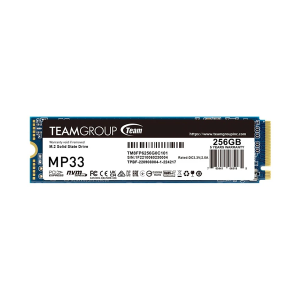 Ổ cứng SSD TeamGroup MP33 256GB M.2 NVMe PCIe Gen3x4