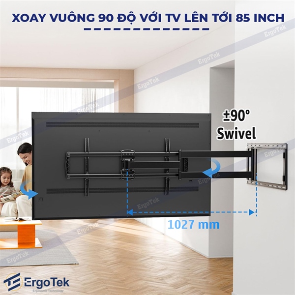 Khung treo tivi 47-90 inch ErgoTek E900 xoay đa năng nhập khẩu chính hãng Khung treo tivi 47-90 inch ErgoTek E900 xoay đa năng nhập khẩu chính hãng
