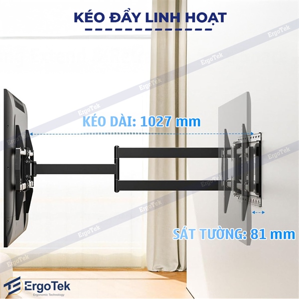 Khung treo tivi 47-90 inch ErgoTek E900 xoay đa năng nhập khẩu chính hãng Khung treo tivi 47-90 inch ErgoTek E900 xoay đa năng nhập khẩu chính hãng