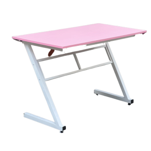Bàn Gaming chân chữ Z trắng, mặt gỗ MDF màu hồng Bàn Gaming chân chữ Z trắng, mặt gỗ MDF màu hồng