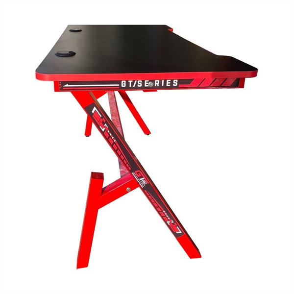 Bàn Gaming ESport chữ K đỏ, mặt gỗ đen