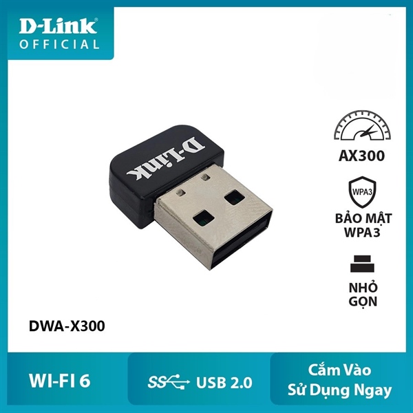 USB Wifi D-Link DWA-X300 Wifi 6 AX300 Nano - Cái