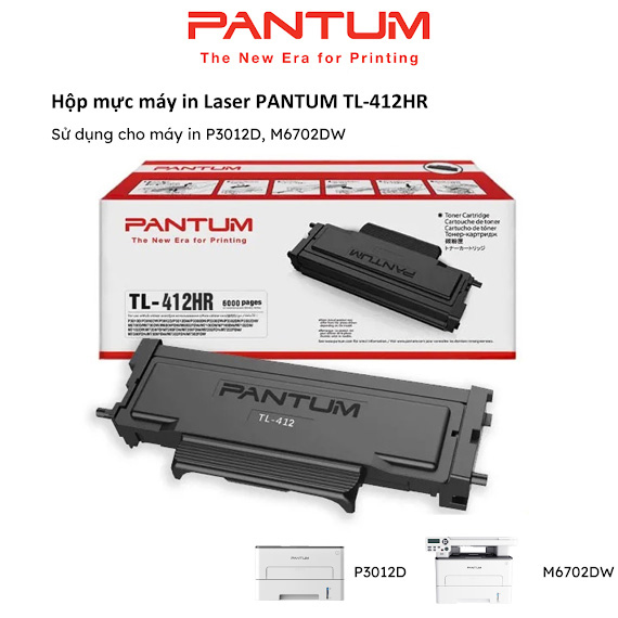 Hộp mực Pantum chính hãng TL-412HR cho máy in Pantum P3012D/M6702DW - Hộp
