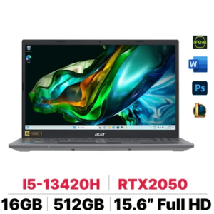 Laptop Acer Gaming Aspire 5 A515 58GM 51LB Core i5-13420H/16GB DDR5/512GB SSD NVMe/RTX 2050 4GB/Full HD/Win11 (2nd) - Cái