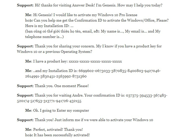 Cách kích hoạt Windows 10 bằng điện thoại (Activate by Phone) chi tiết