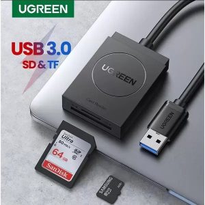 Đầu đọc thẻ nhớ MicroSD/SD/TF chuẩn USB 3.0 Ugreen 20250 (màu đen) - Cái