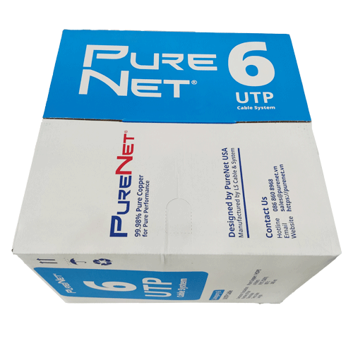 Cáp mạng LS Purenet CAT6 (24AWG, lõi đồng đặc PVC, 4 đôi, 305m/thùng, màu xanh) Cáp mạng LS Purenet CAT6 (24AWG, lõi đồng đặc PVC, 4 đôi, 305m/thùng, màu xanh)