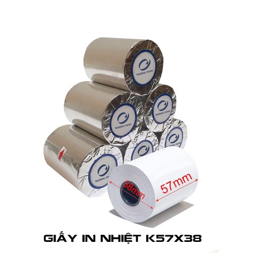 Giấy in bill K57x38mm Oji Nhật (Thùng 100 cuộn) - Thùng
