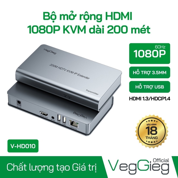 Bộ chuyển đổi HDMI 1080p KVM Veggieg V-HD012 - Bộ