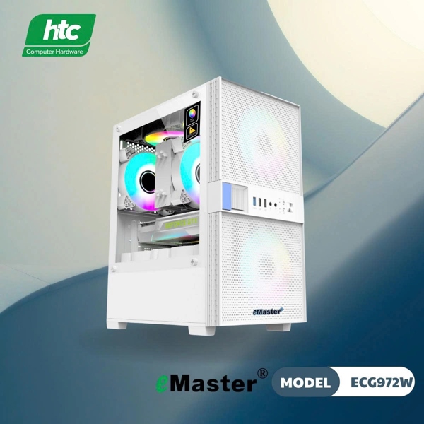 Case máy tính Gaming eMaster ECG972W (màu trắng) - Cái