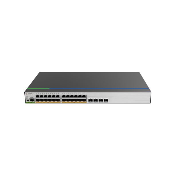 Switch PoE Sundray HS5100-28X-PWR-SI-24T (24 * 10/100/1000 Base-T POE ports 4 * SFP+ ports 1*Console port) - Cái