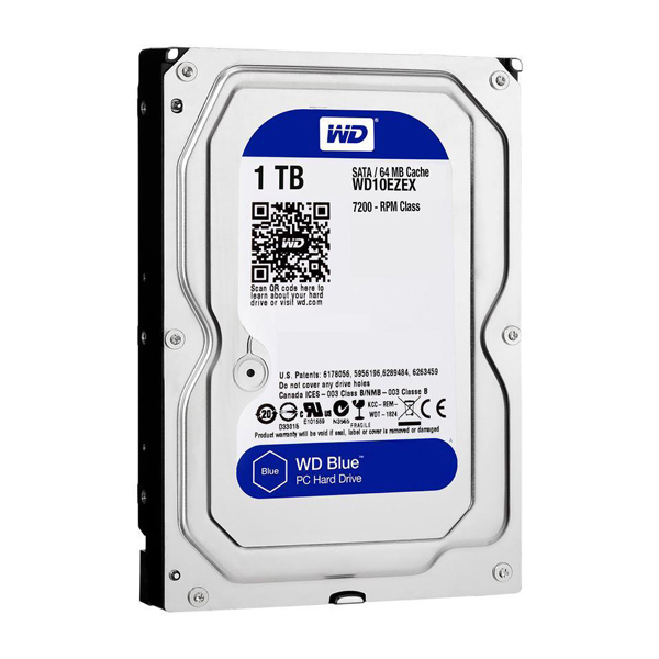Ổ cứng HDD WD Blue 1TB WD10EZEX (3.5 inch/7200rpm/64MB/SATA3) - Cái